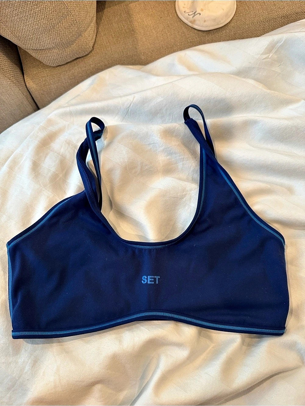 SET Active Sportbody Sporty Strap Bra Blue Medium